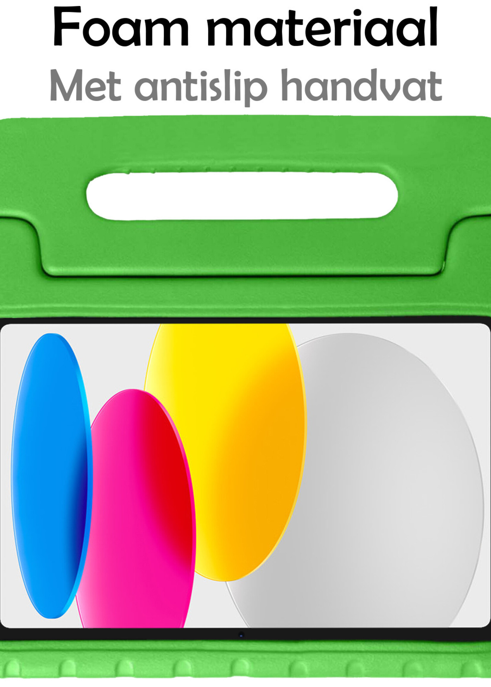 LUQ Hoes Geschikt voor iPad 2022 Hoes Kinder Hoesje Kids Case Kinderhoes Shockproof Met 2x Screenprotector - Hoesje Geschikt voor iPad 10 Hoesje Kidscase - Groen