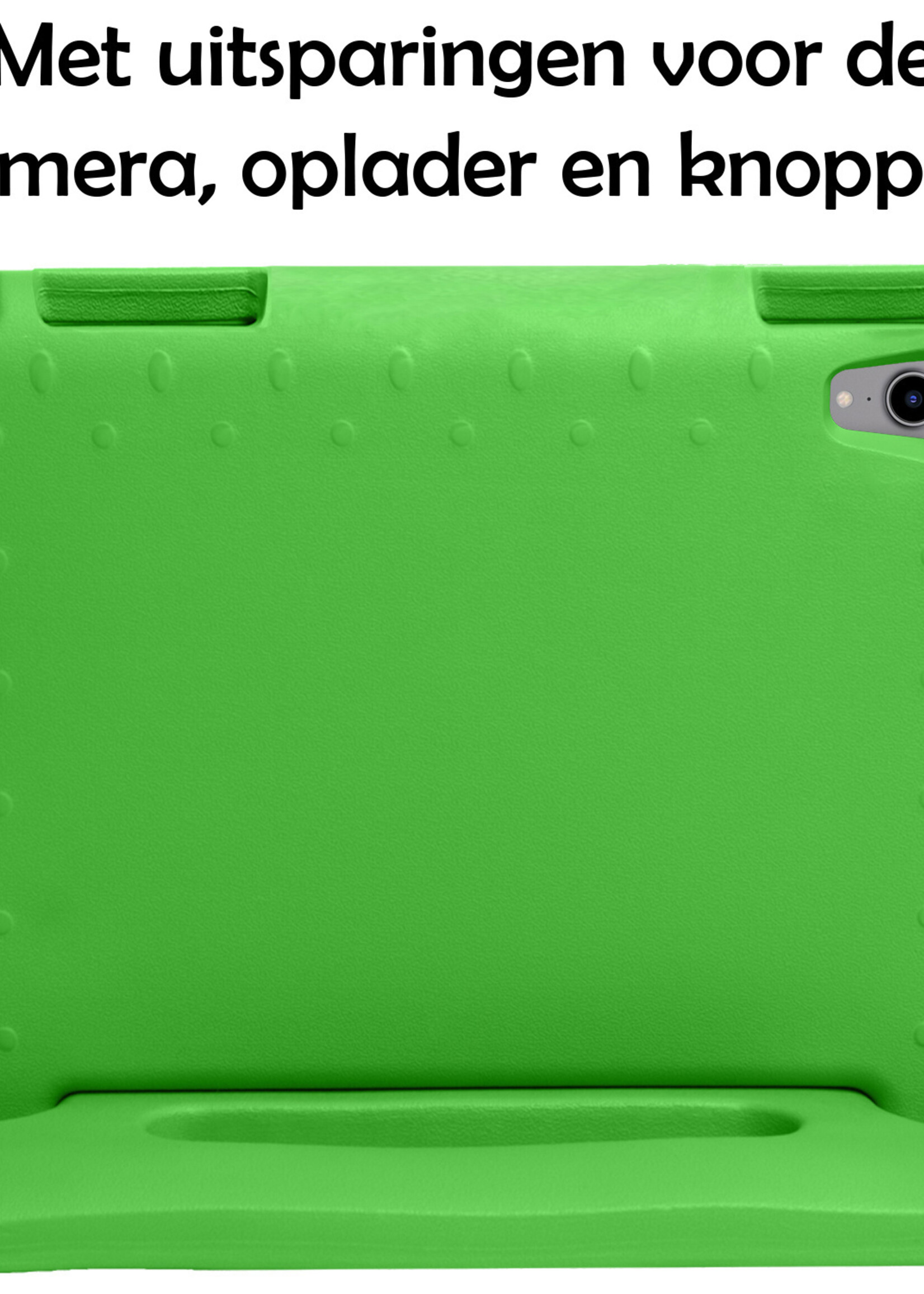 LUQ Hoes Geschikt voor iPad 2022 Hoes Kinder Hoesje Kids Case Kinderhoes Shockproof Met 2x Screenprotector - Hoesje Geschikt voor iPad 10 Hoesje Kidscase - Groen