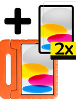 LUQ iPad 2022 Kinderhoes Met 2x Screenprotector - Oranje