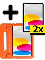 LUQ LUQ iPad 2022 Kinderhoes Met 2x Screenprotector - Oranje