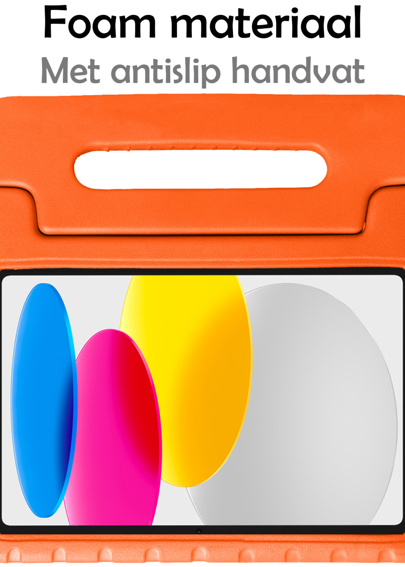 LUQ Hoes Geschikt voor iPad 2022 Hoes Kinder Hoesje Kids Case Kinderhoes Shockproof Met 2x Screenprotector - Hoesje Geschikt voor iPad 10 Hoesje Kidscase - Oranje