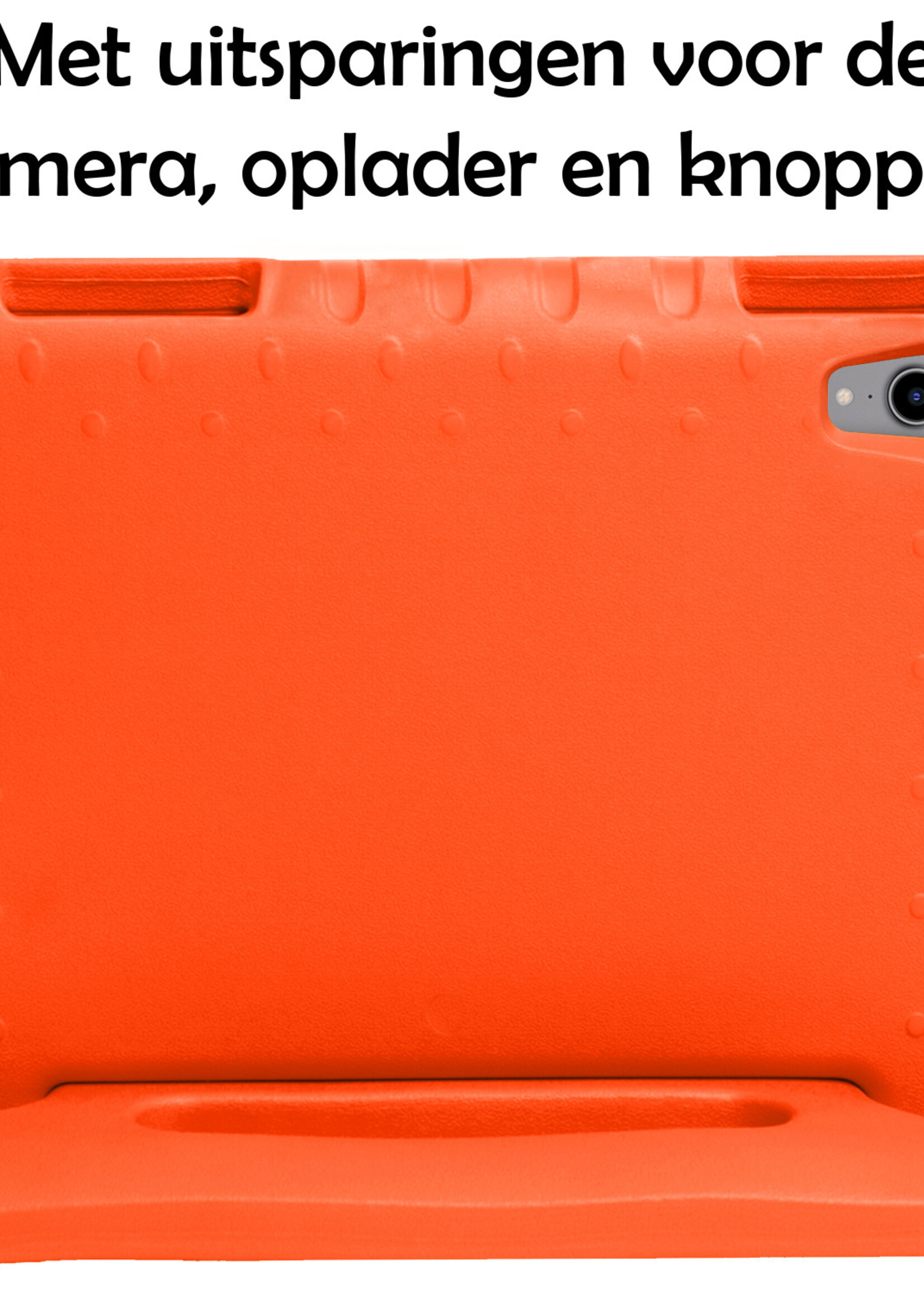 LUQ Hoes Geschikt voor iPad 2022 Hoes Kinder Hoesje Kids Case Kinderhoes Shockproof Met 2x Screenprotector - Hoesje Geschikt voor iPad 10 Hoesje Kidscase - Oranje