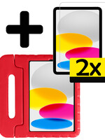 LUQ LUQ iPad 2022 Kinderhoes Met 2x Screenprotector - Rood