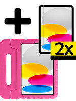 LUQ LUQ iPad 2022 Kinderhoes Met 2x Screenprotector - Roze