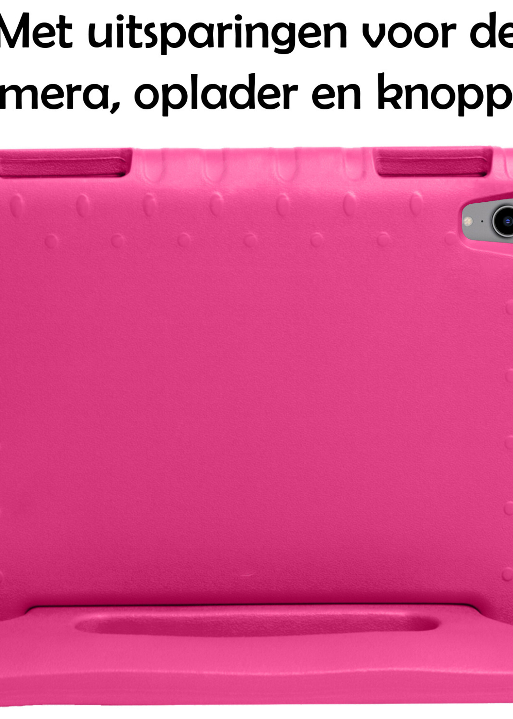 LUQ Hoes Geschikt voor iPad 2022 Hoes Kinder Hoesje Kids Case Kinderhoes Shockproof Met 2x Screenprotector - Hoesje Geschikt voor iPad 10 Hoesje Kidscase - Roze