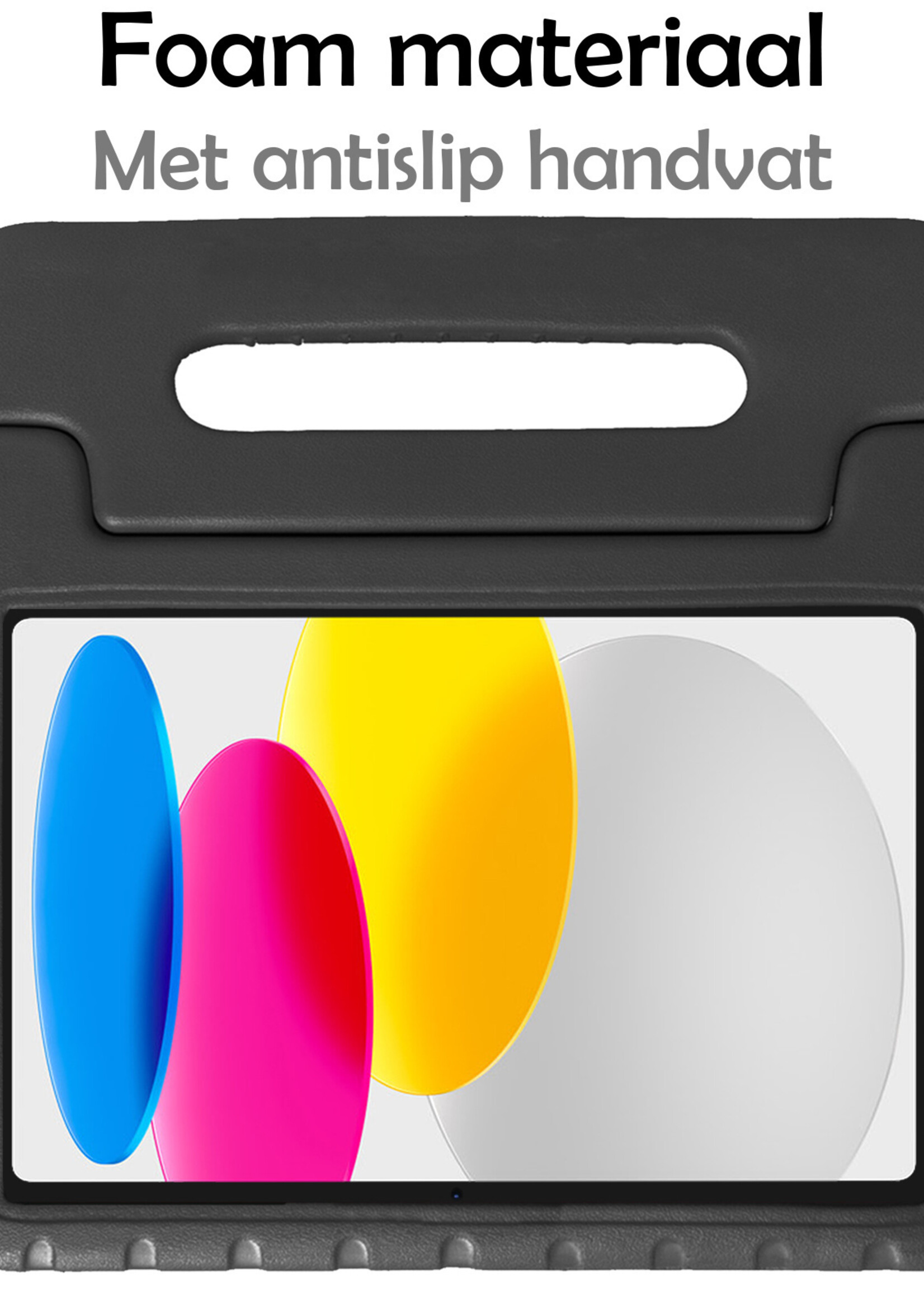 LUQ Hoes Geschikt voor iPad 2022 Hoes Kinder Hoesje Kids Case Kinderhoes Shockproof Met 2x Screenprotector - Hoesje Geschikt voor iPad 10 Hoesje Kidscase - Zwart