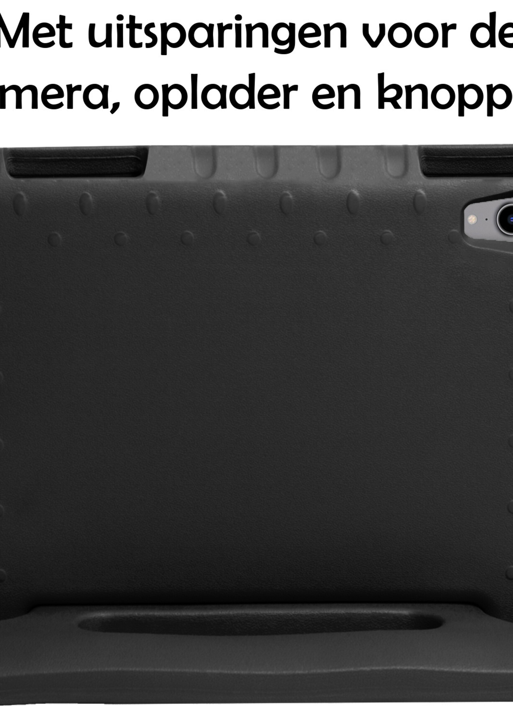 LUQ Hoes Geschikt voor iPad 2022 Hoes Kinder Hoesje Kids Case Kinderhoes Shockproof Met 2x Screenprotector - Hoesje Geschikt voor iPad 10 Hoesje Kidscase - Zwart