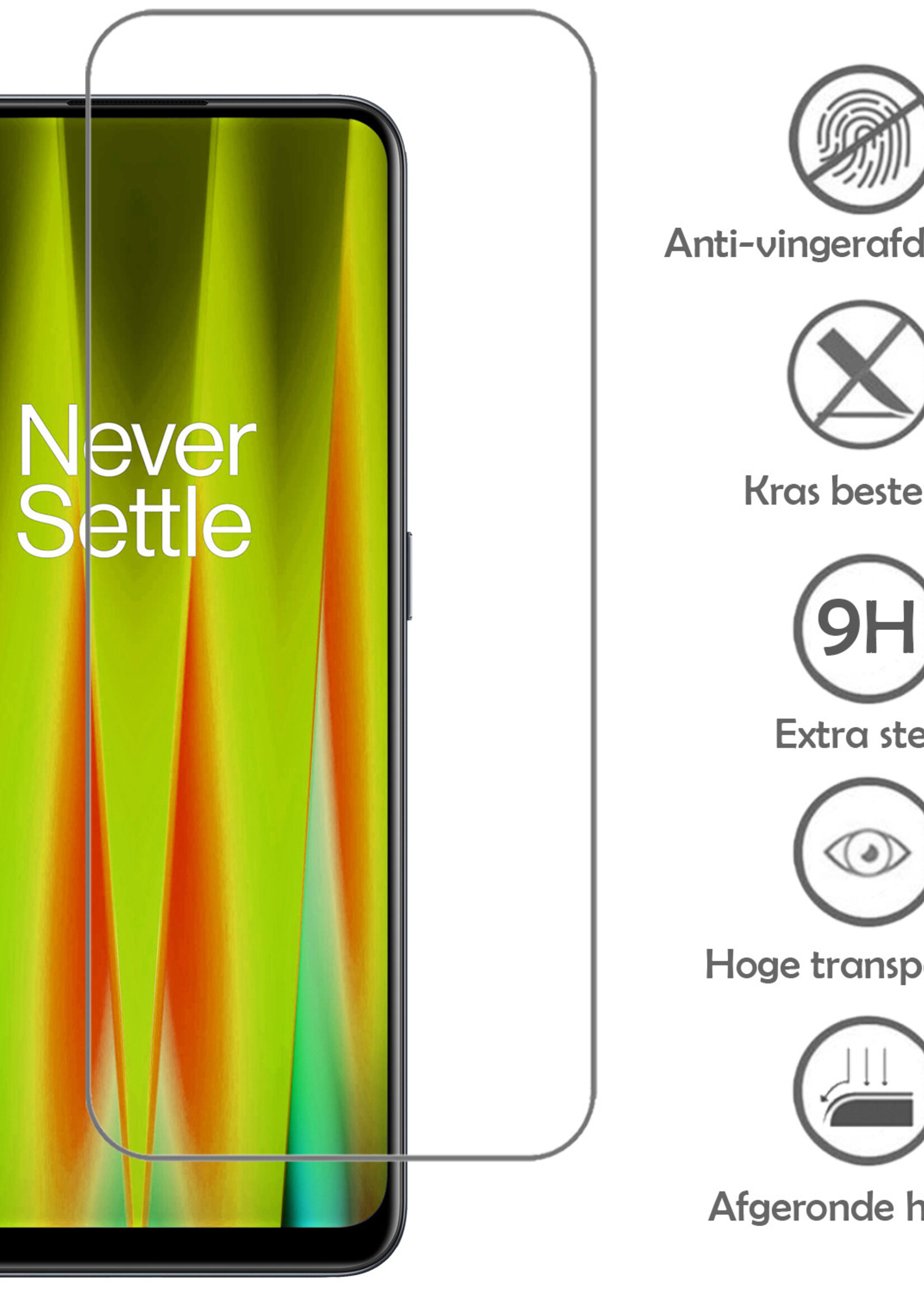 LUQ Hoesje Geschikt voor OnePlus Nord CE 2 Lite Hoesje Shockproof Case Siliconen Met Screenprotector - Hoes Geschikt voor OnePlus Nord CE 2 Lite Hoes Cover Siliconen - Transparant