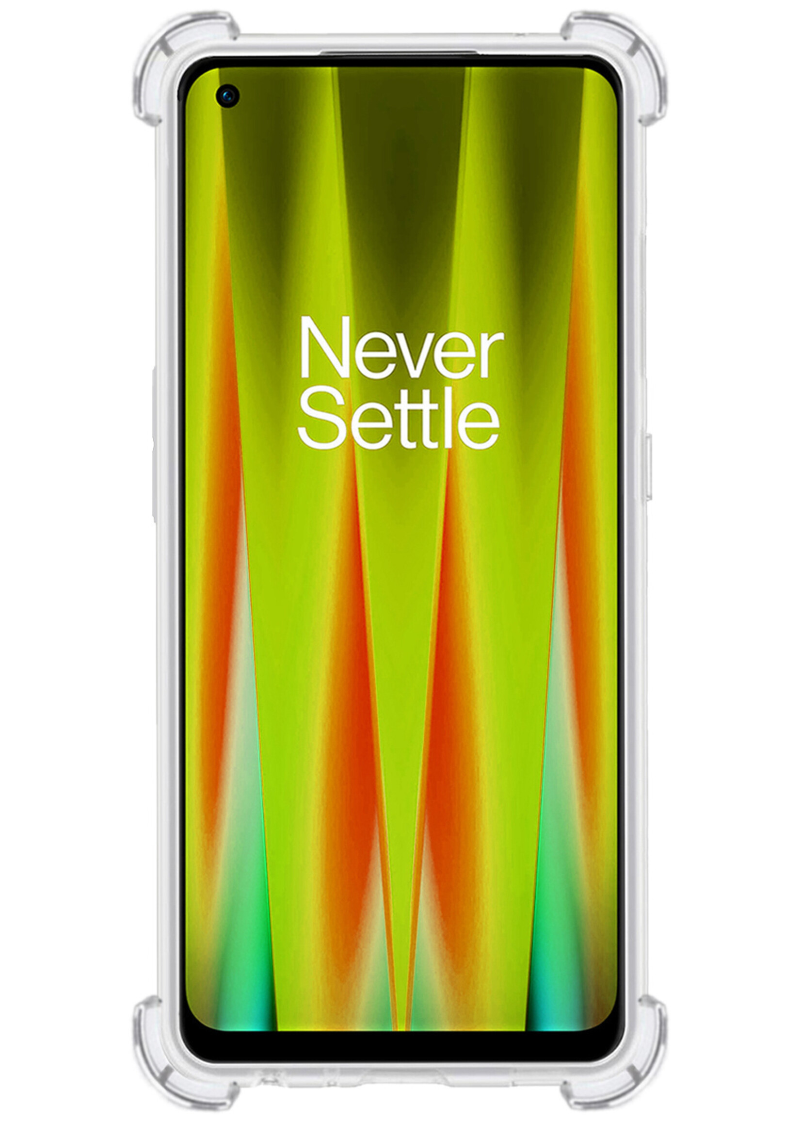 LUQ Hoesje Geschikt voor OnePlus Nord CE 2 Lite Hoesje Shockproof Case Siliconen Met Screenprotector - Hoes Geschikt voor OnePlus Nord CE 2 Lite Hoes Cover Siliconen - Transparant