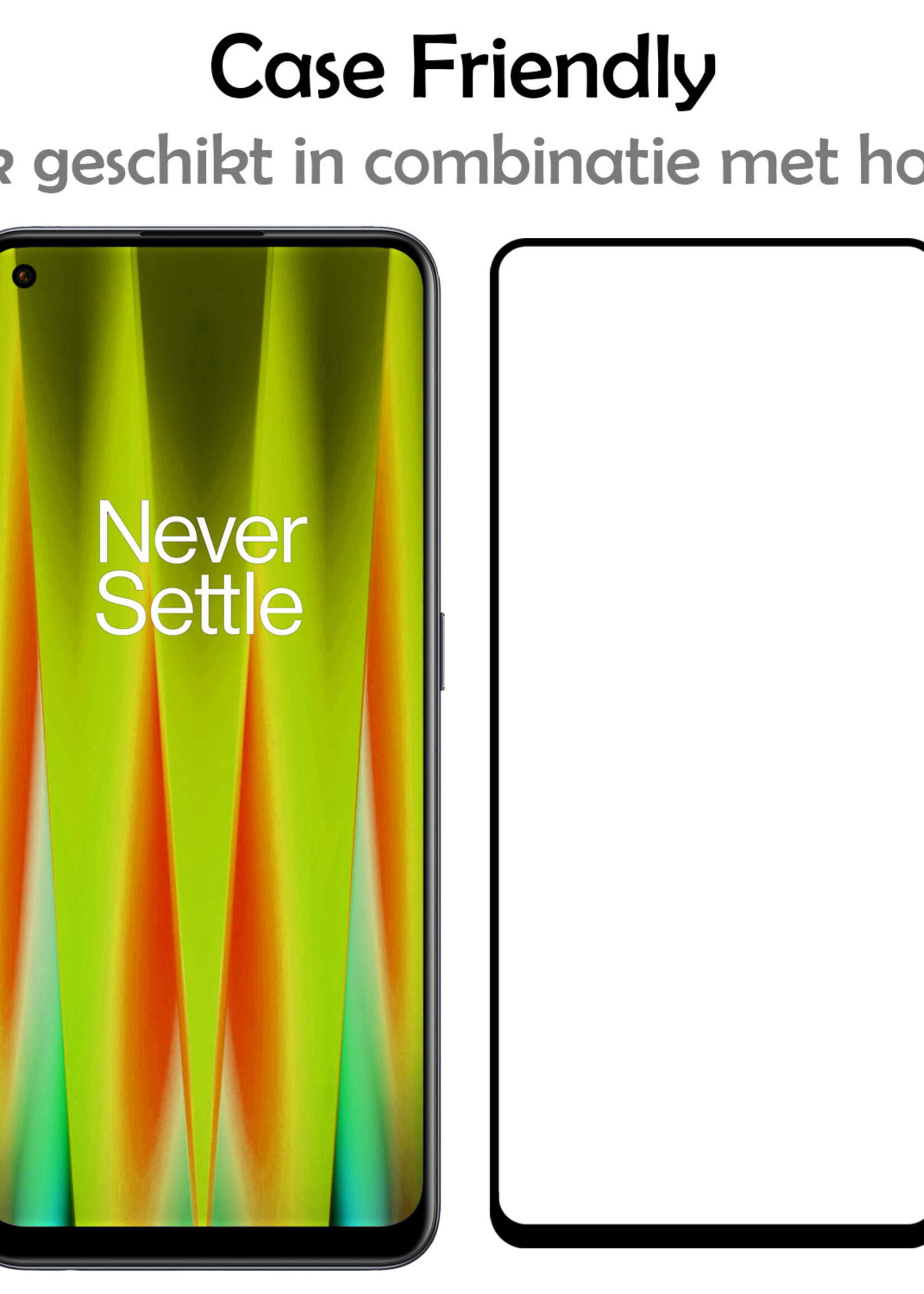 LUQ Screenprotector Geschikt voor OnePlus Nord CE 2 Lite Screenprotector Glas Full Cover - Screenprotector Geschikt voor OnePlus Nord CE 2 Lite Screenprotector Full Cover