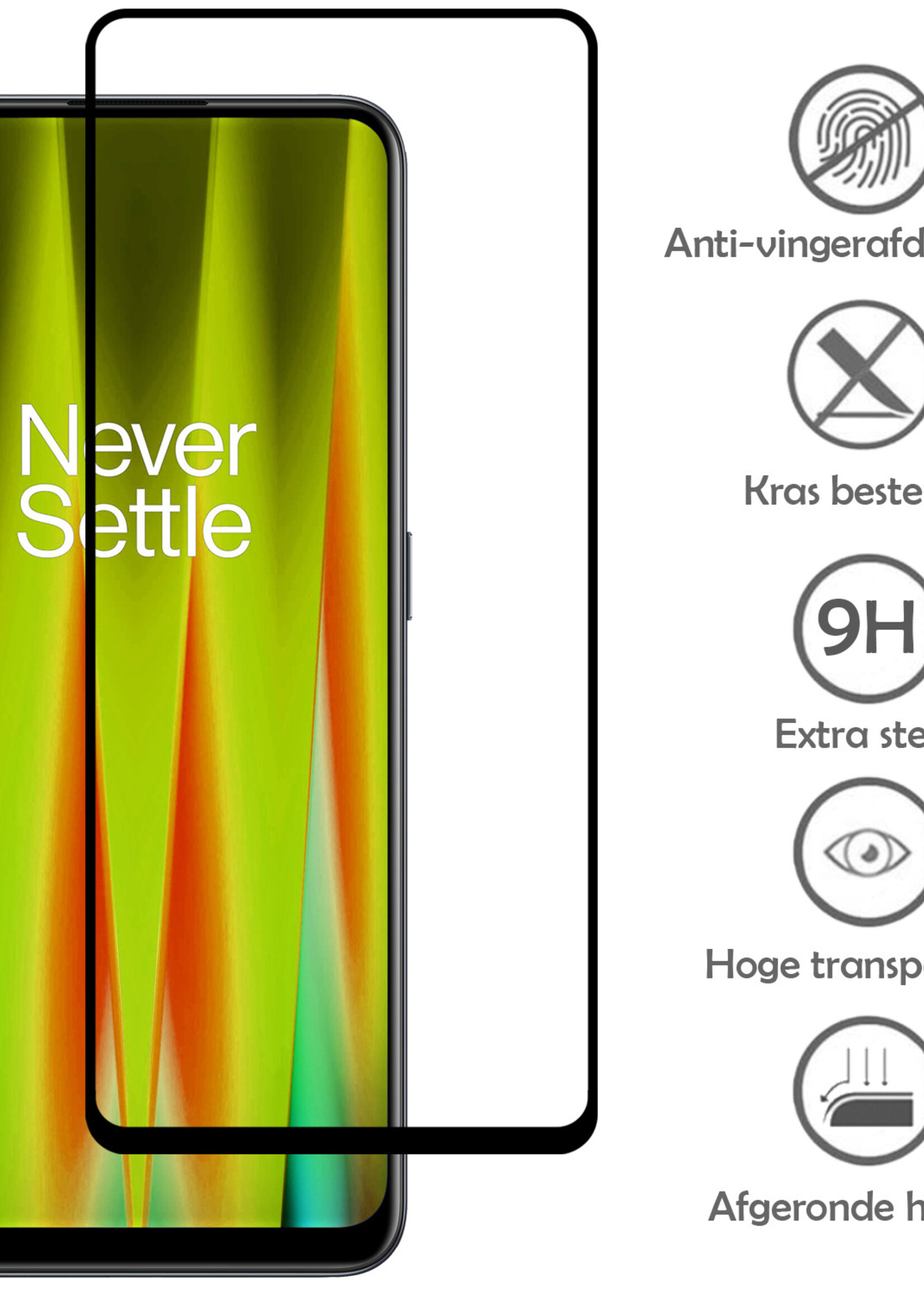 LUQ Screenprotector Geschikt voor OnePlus Nord CE 2 Lite Screenprotector Glas Full Cover - Screenprotector Geschikt voor OnePlus Nord CE 2 Lite Screenprotector Full Cover - 2 Stuks