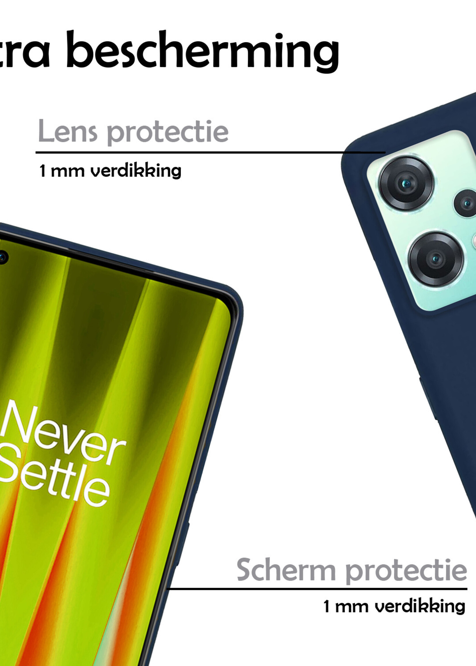 LUQ Hoesje Geschikt voor OnePlus Nord CE 2 Lite Hoesje Siliconen Case - Hoes Geschikt voor OnePlus Nord CE 2 Lite Hoes Siliconen - Donkerblauw