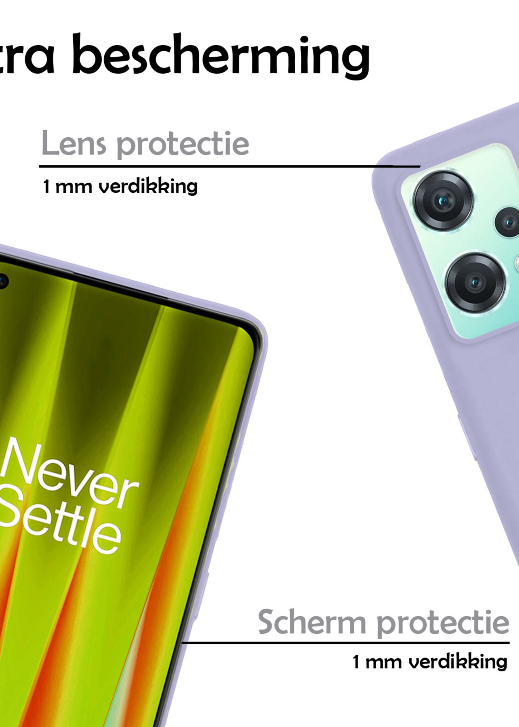LUQ Hoesje Geschikt voor OnePlus Nord CE 2 Lite Hoesje Siliconen Case - Hoes Geschikt voor OnePlus Nord CE 2 Lite Hoes Siliconen - Lila