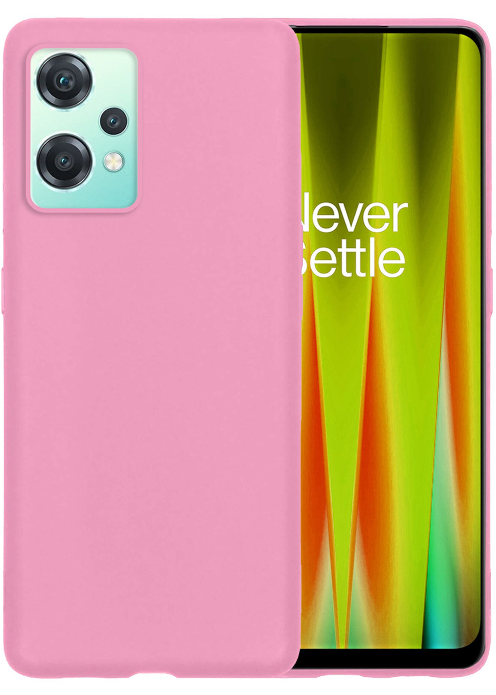 LUQ Hoesje Geschikt voor OnePlus Nord CE 2 Lite Hoesje Siliconen Case - Hoes Geschikt voor OnePlus Nord CE 2 Lite Hoes Siliconen - Lichtroze