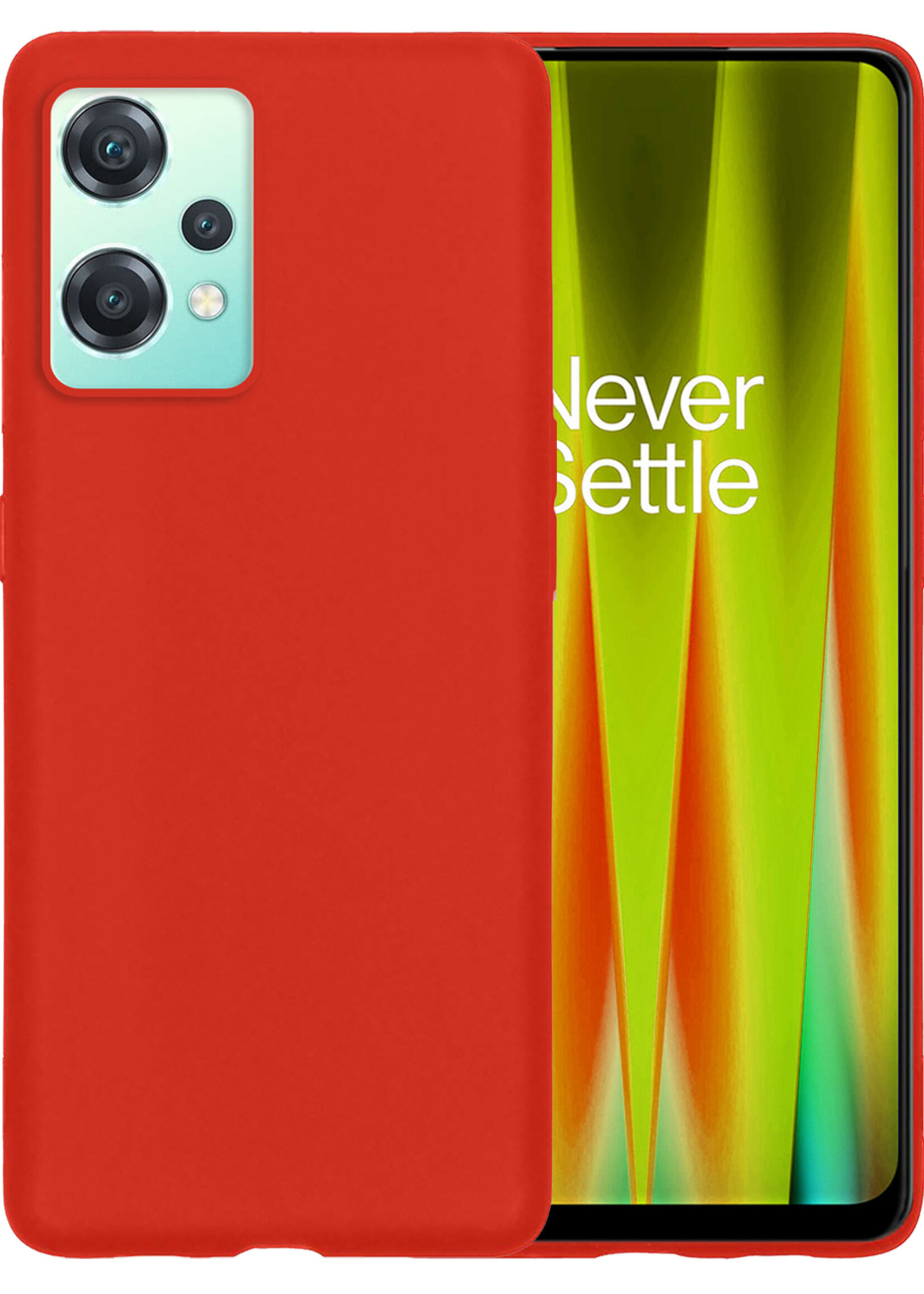 LUQ Hoesje Geschikt voor OnePlus Nord CE 2 Lite Hoesje Siliconen Case - Hoes Geschikt voor OnePlus Nord CE 2 Lite Hoes Siliconen - Rood