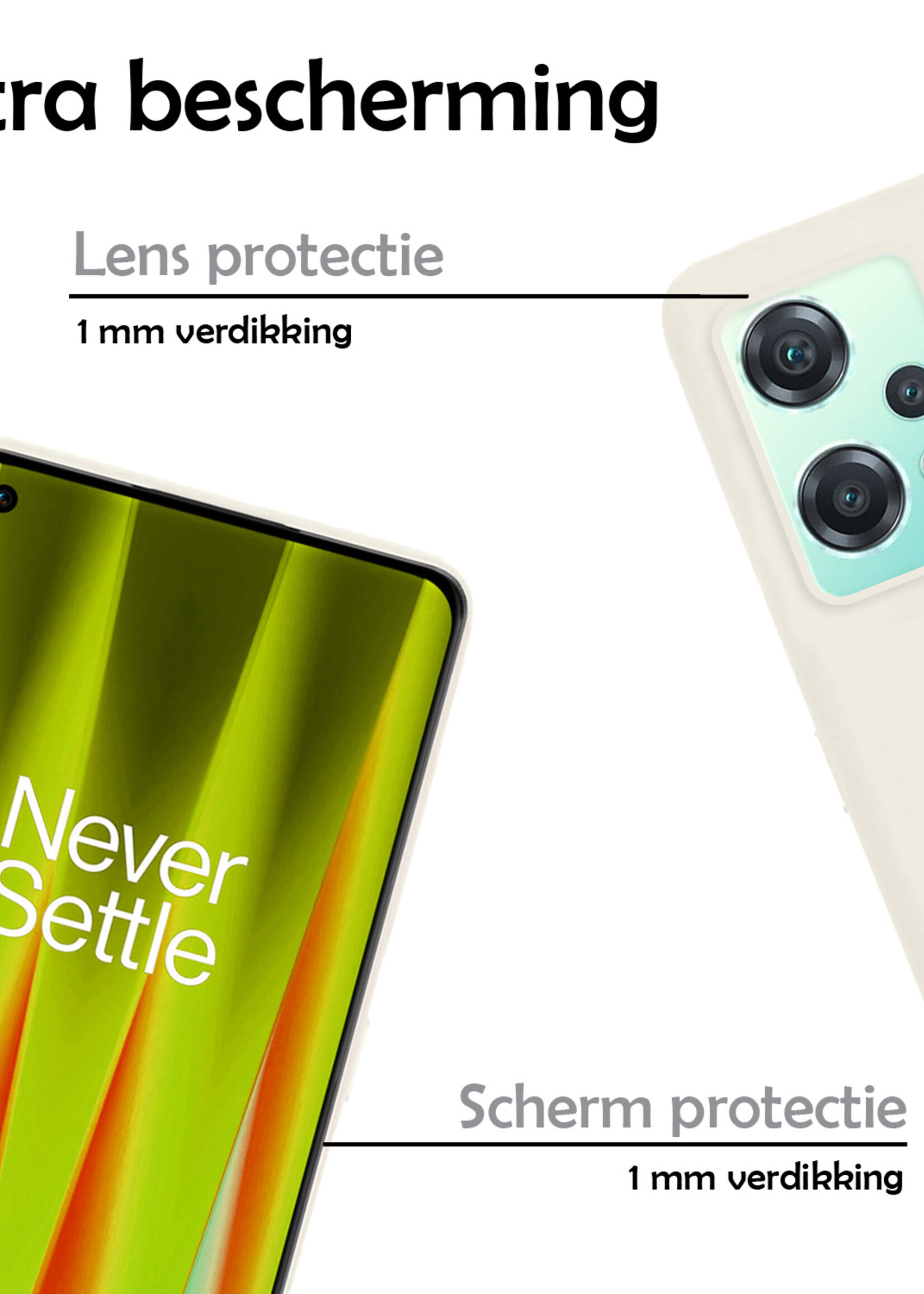LUQ Hoesje Geschikt voor OnePlus Nord CE 2 Lite Hoesje Siliconen Case - Hoes Geschikt voor OnePlus Nord CE 2 Lite Hoes Siliconen - Wit