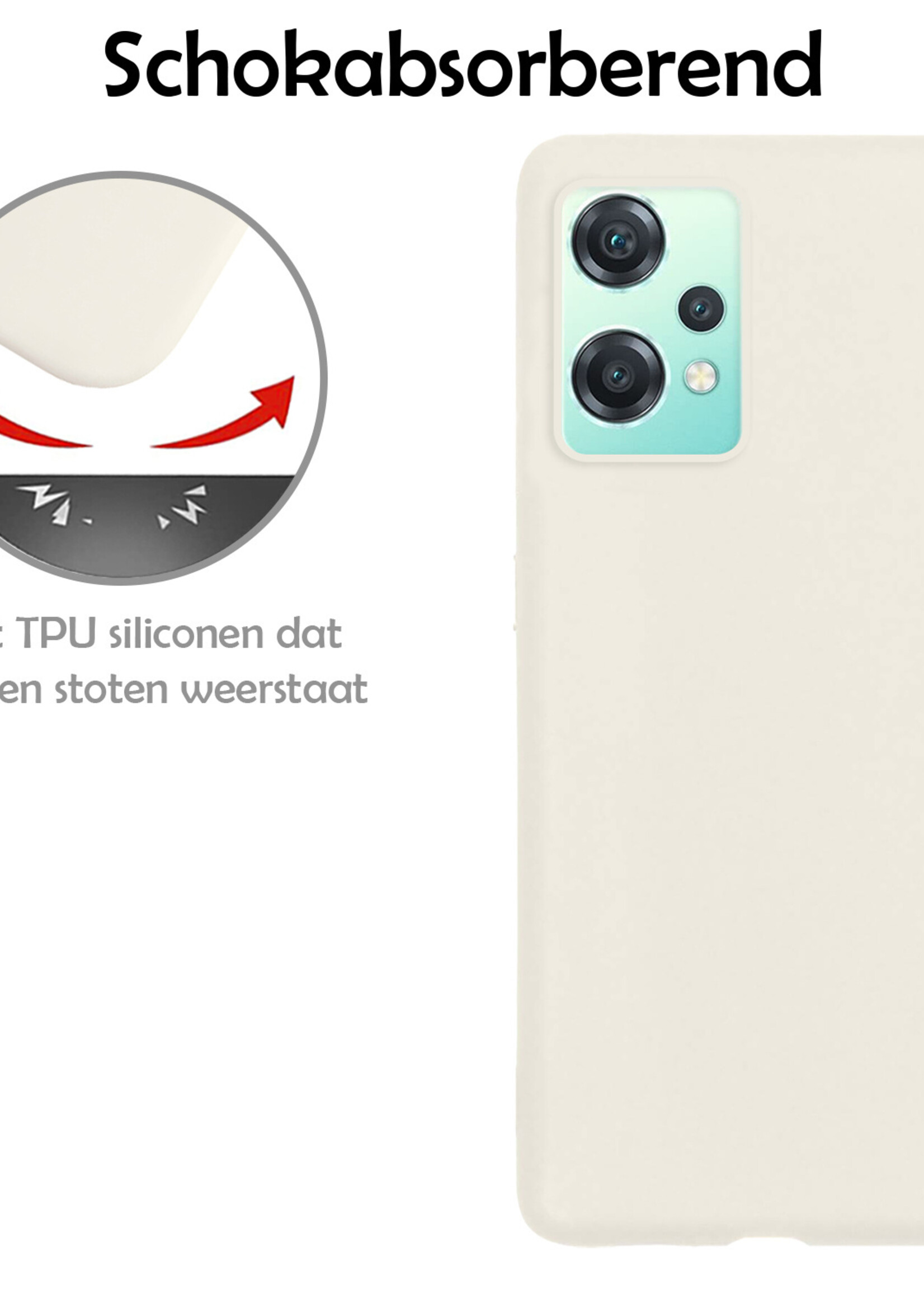 LUQ Hoesje Geschikt voor OnePlus Nord CE 2 Lite Hoesje Siliconen Case - Hoes Geschikt voor OnePlus Nord CE 2 Lite Hoes Siliconen - Wit