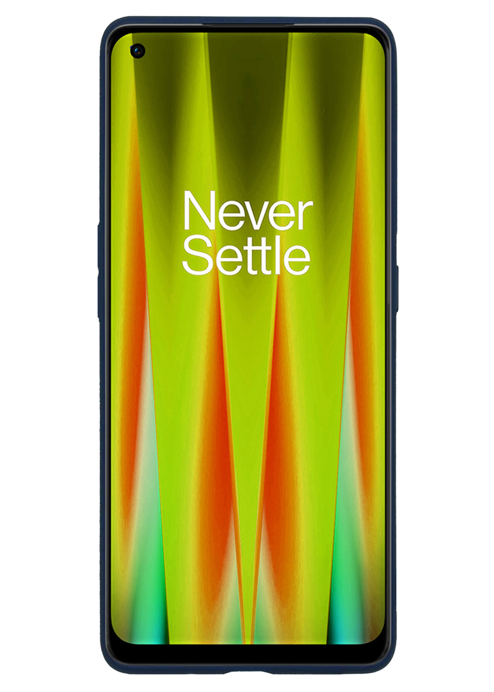 Hoesje Geschikt voor OnePlus Nord CE 2 Lite Hoesje Siliconen Case Met Screenprotector - Hoes Geschikt voor OnePlus Nord CE 2 Lite Hoes Siliconen - Donkerblauw