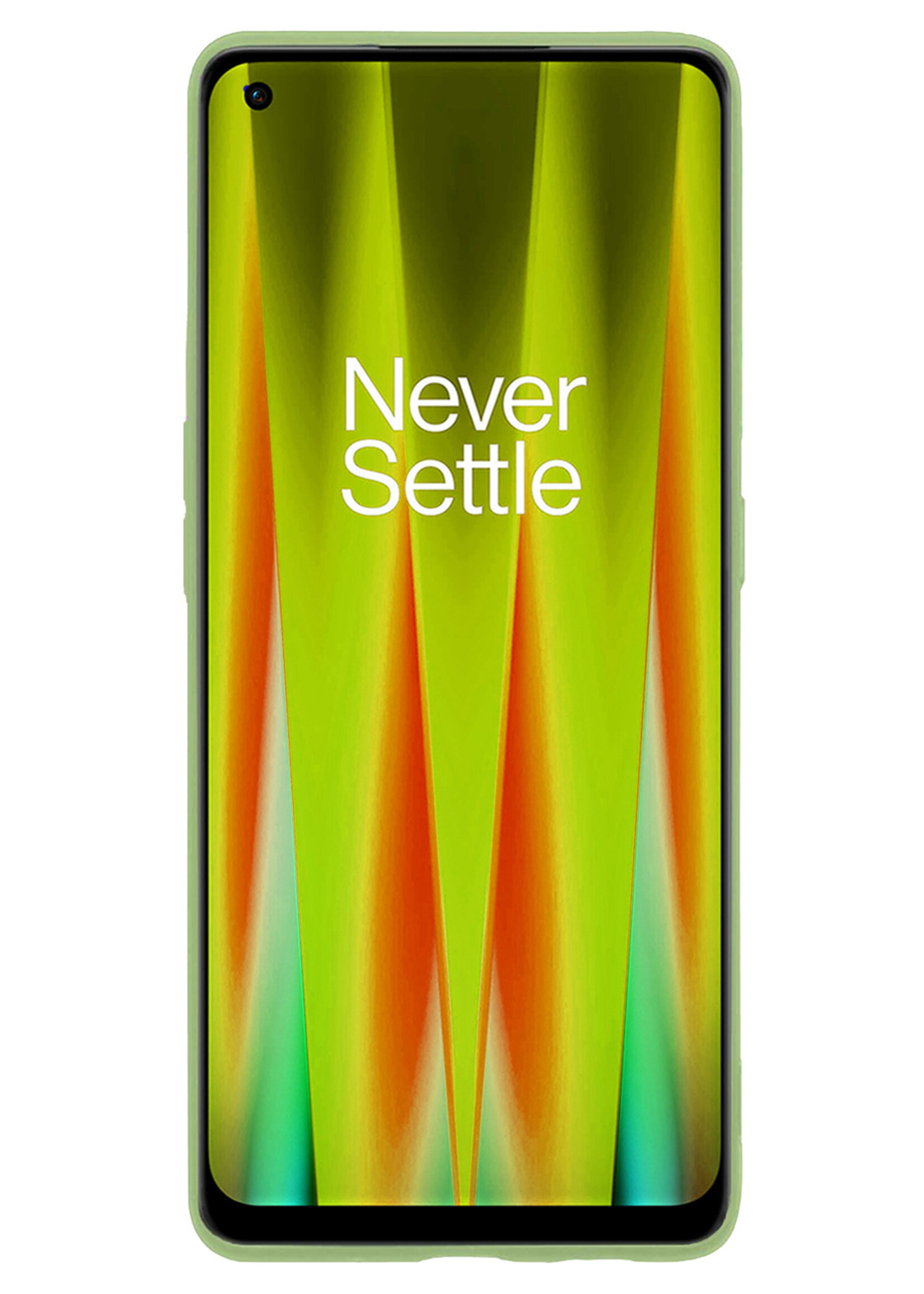 OnePlus Nord CE 2 Lite Hoesje Cover Siliconen Back Case Met Screenprotector - OnePlus Nord CE 2 Lite Hoes - Groen