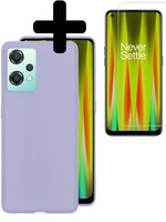 LUQ LUQ OnePlus Nord CE 2 Lite Hoesje Siliconen Met Screenprotector - Lila