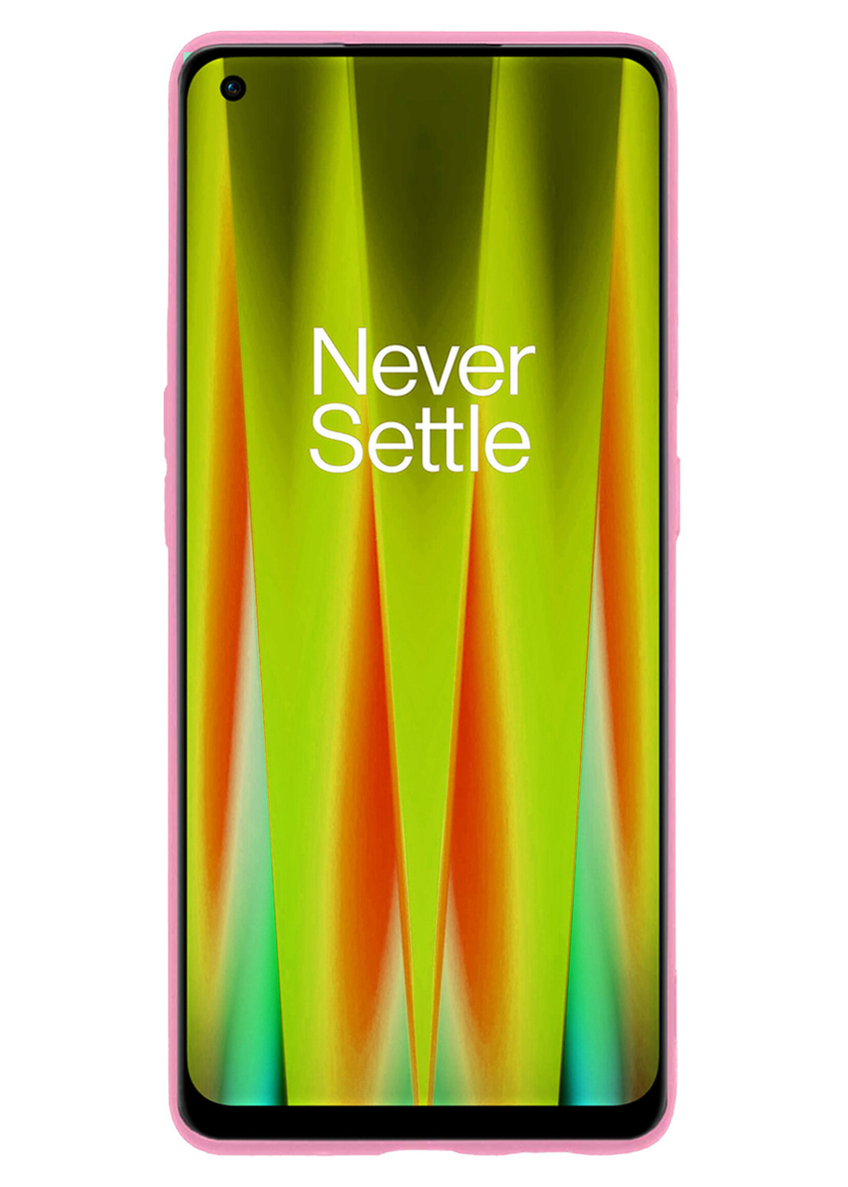 LUQ Hoesje Geschikt voor OnePlus Nord CE 2 Lite Hoesje Siliconen Case Met Screenprotector - Hoes Geschikt voor OnePlus Nord CE 2 Lite Hoes Siliconen - Lichtroze