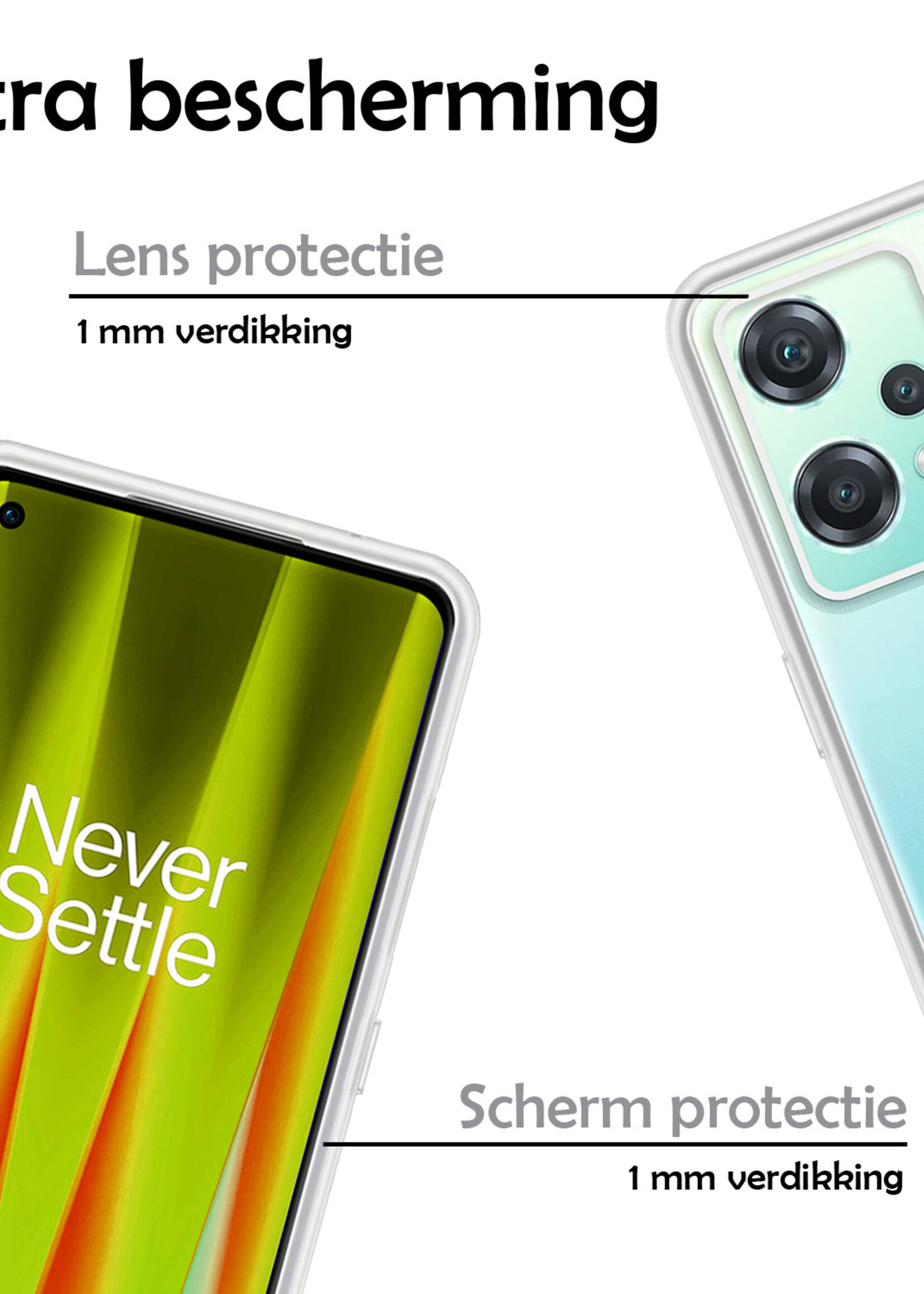 LUQ Hoesje Geschikt voor OnePlus Nord CE 2 Lite Hoesje Siliconen Case Met Screenprotector - Hoes Geschikt voor OnePlus Nord CE 2 Lite Hoes Siliconen - Transparant