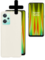 LUQ LUQ OnePlus Nord CE 2 Lite Hoesje Siliconen Met Screenprotector - Wit