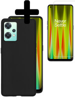 LUQ LUQ OnePlus Nord CE 2 Lite Hoesje Siliconen Met Screenprotector - Zwart