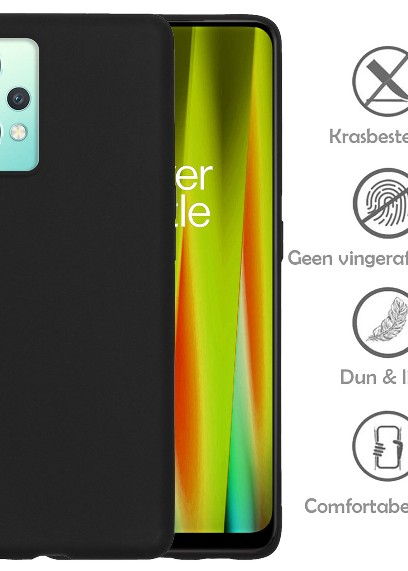LUQ Hoesje Geschikt voor OnePlus Nord CE 2 Lite Hoesje Siliconen Case Met Screenprotector - Hoes Geschikt voor OnePlus Nord CE 2 Lite Hoes Siliconen - Zwart