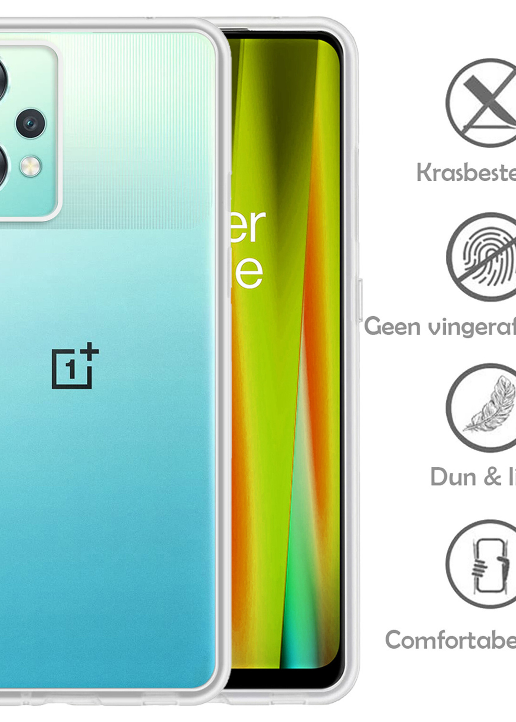 LUQ Hoesje Geschikt voor OnePlus Nord CE 2 Lite Hoesje Siliconen Case Met 2x Screenprotector - Hoes Geschikt voor OnePlus Nord CE 2 Lite Hoes Siliconen - Transparant