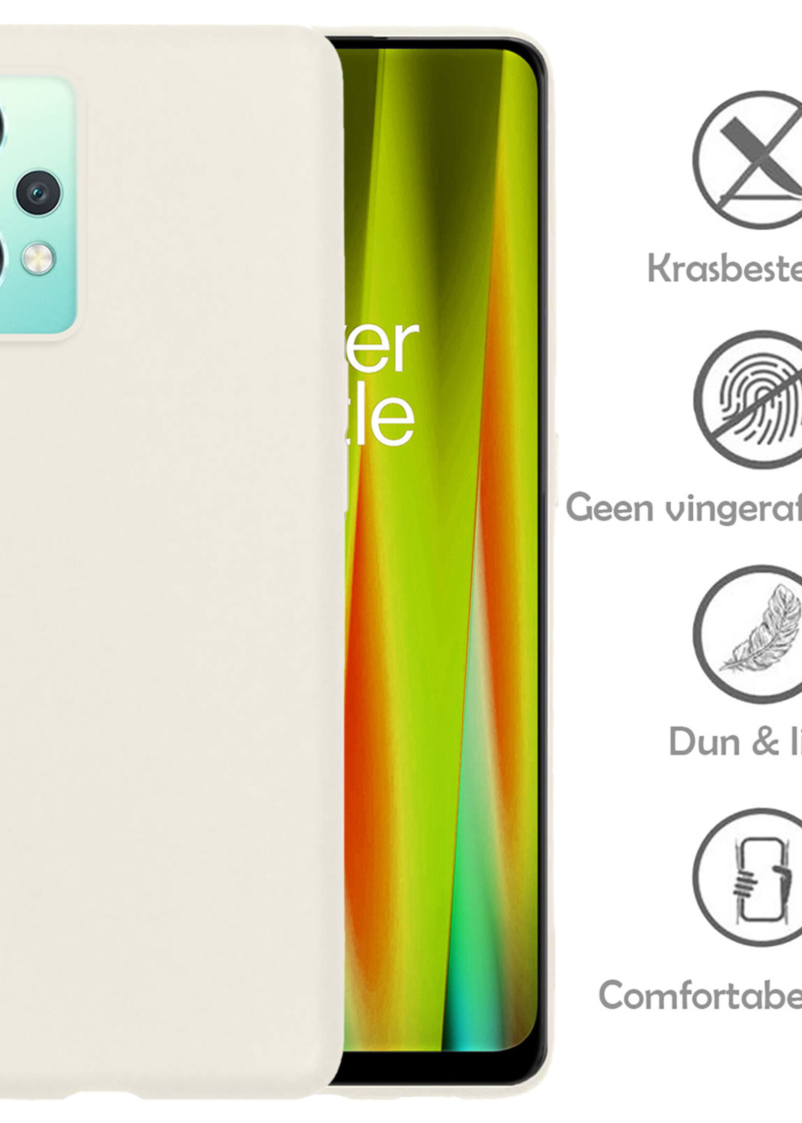 LUQ Hoesje Geschikt voor OnePlus Nord CE 2 Lite Hoesje Siliconen Case Met 2x Screenprotector - Hoes Geschikt voor OnePlus Nord CE 2 Lite Hoes Siliconen - Wit