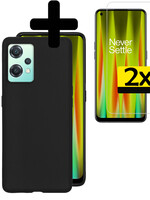 LUQ LUQ OnePlus Nord CE 2 Lite Hoesje Siliconen Met 2x Screenprotector - Zwart