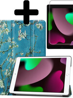 LUQ LUQ iPad 10.2 2021 hoesje bloesem met screenprotector