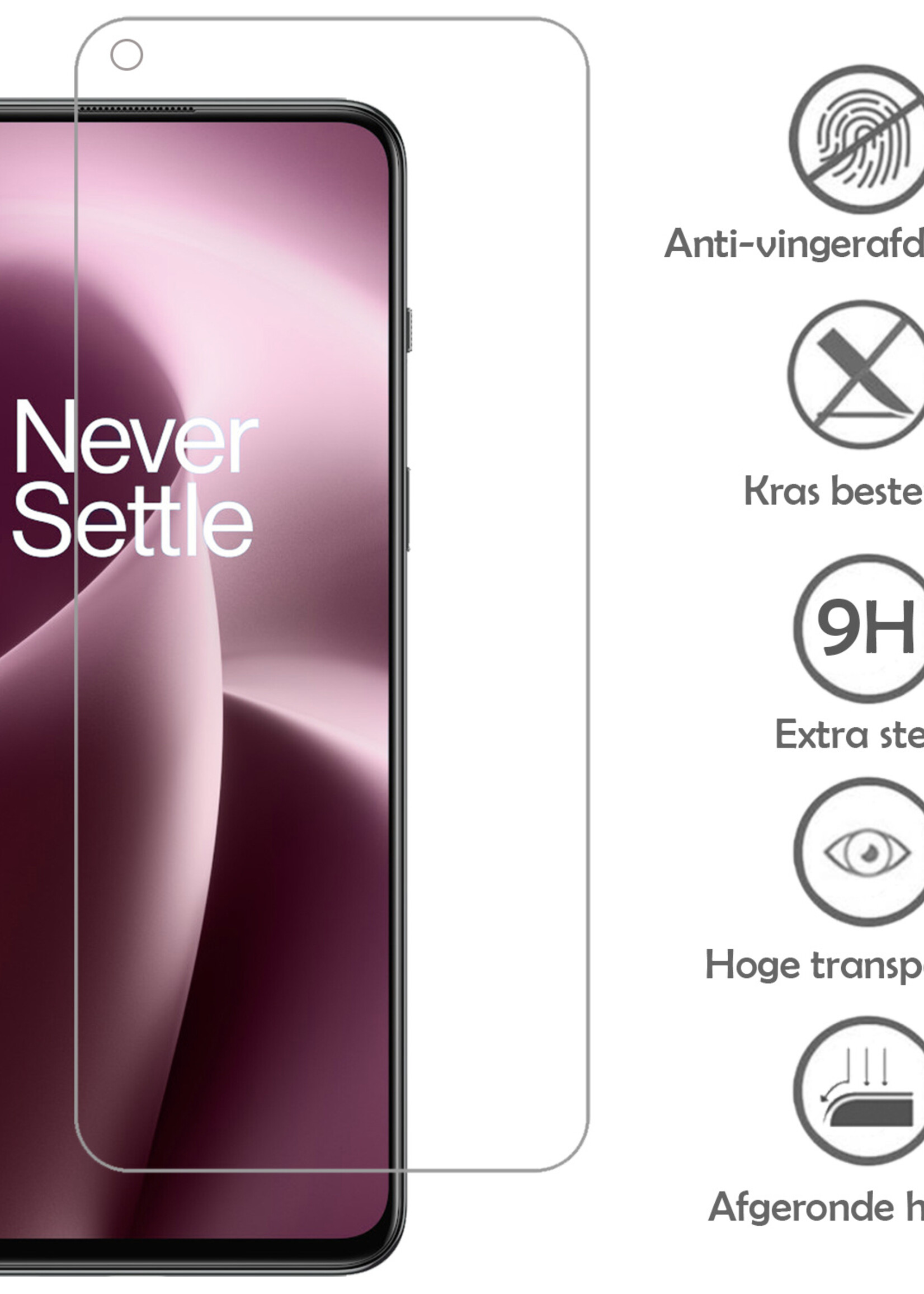 LUQ Screenprotector Geschikt voor OnePlus Nord 2T Screenprotector Beschermglas Gehard Glas - Screenprotector Geschikt voor OnePlus Nord 2T Screenprotector Glas