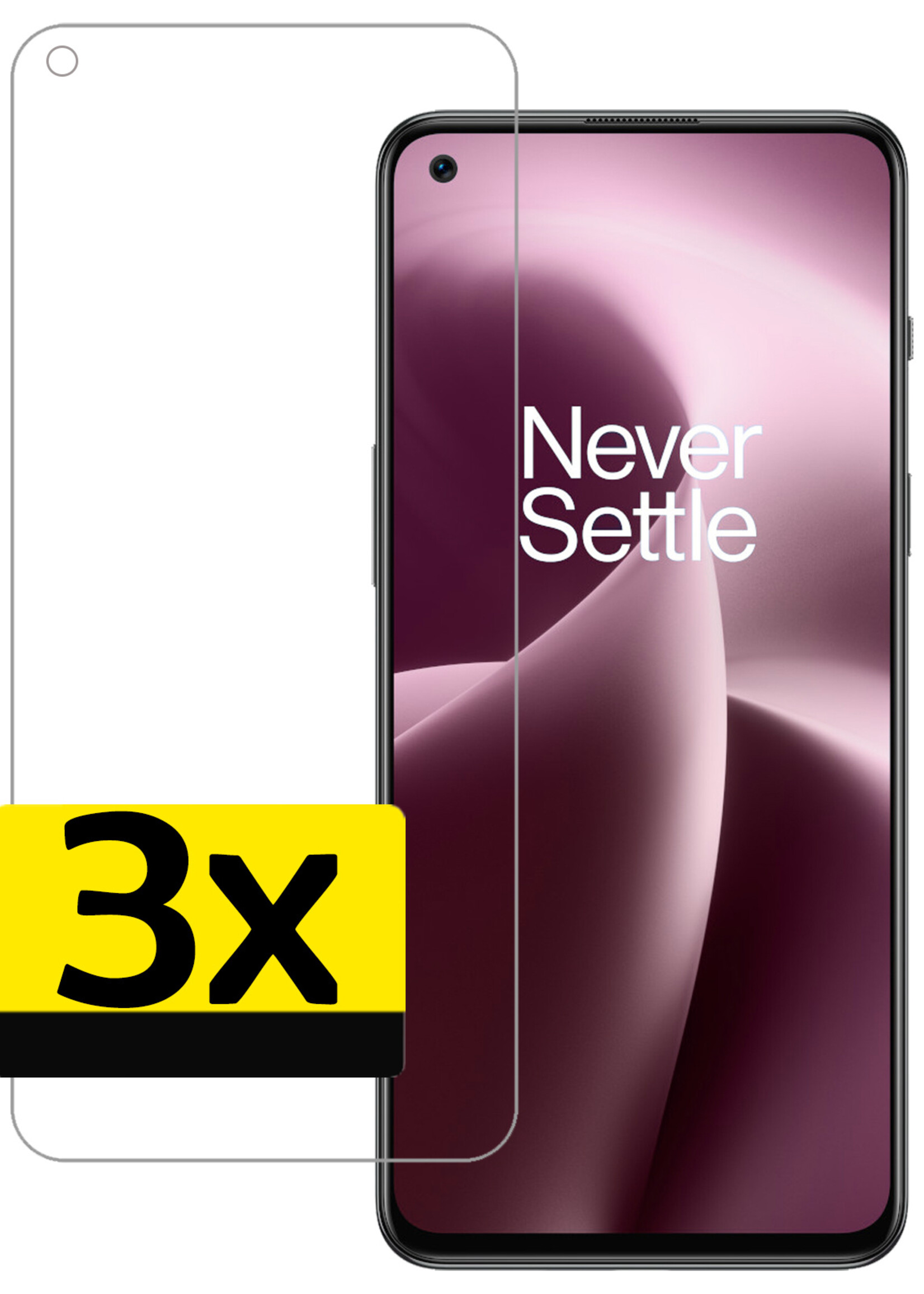 LUQ Screenprotector Geschikt voor OnePlus Nord 2T Screenprotector Beschermglas Gehard Glas - Screenprotector Geschikt voor OnePlus Nord 2T Screenprotector Glas - 3 Stuks