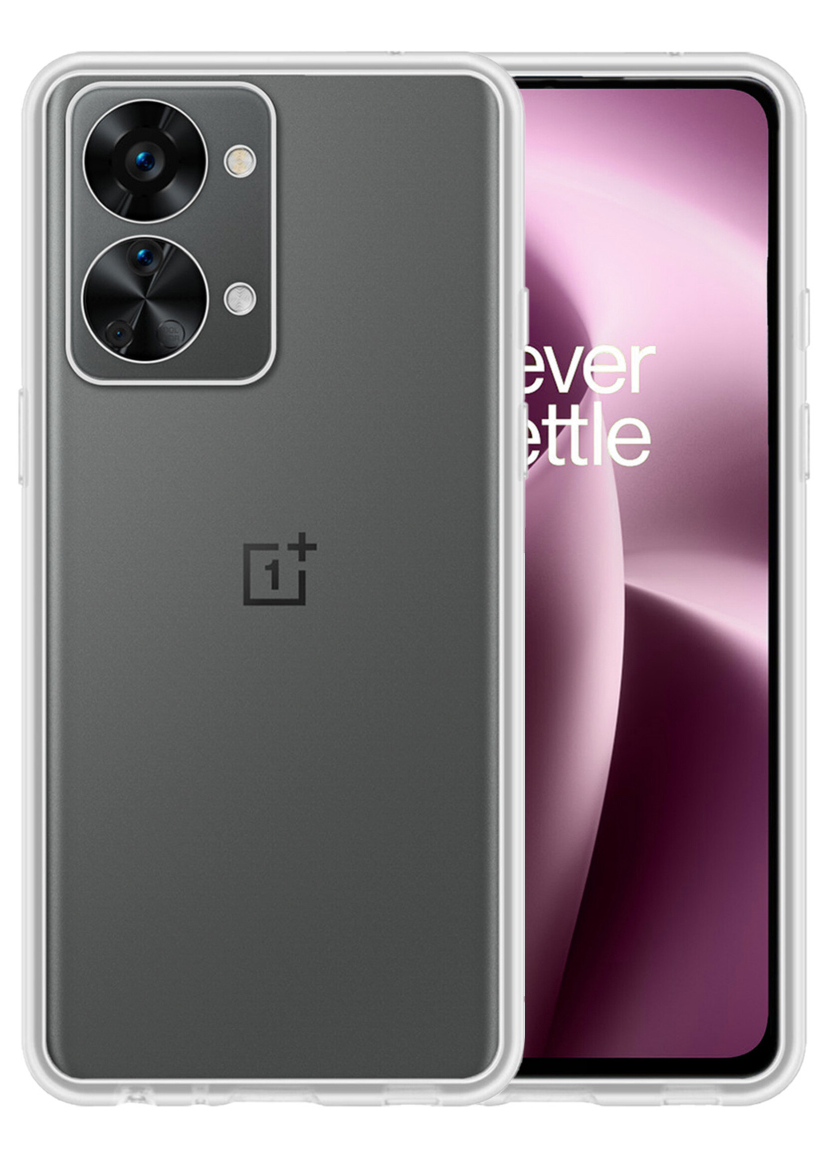 LUQ Hoesje Geschikt voor OnePlus Nord 2T Hoesje Siliconen Case - Hoes Geschikt voor OnePlus Nord 2T Hoes Siliconen - Transparant