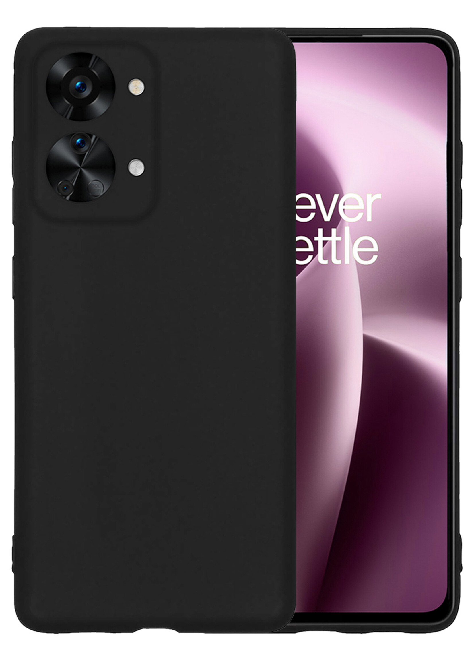 LUQ Hoesje Geschikt voor OnePlus Nord 2T Hoesje Siliconen Case - Hoes Geschikt voor OnePlus Nord 2T Hoes Siliconen - Zwart