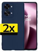LUQ LUQ OnePlus Nord 2T Hoesje Siliconen - Donkerblauw - 2 PACK