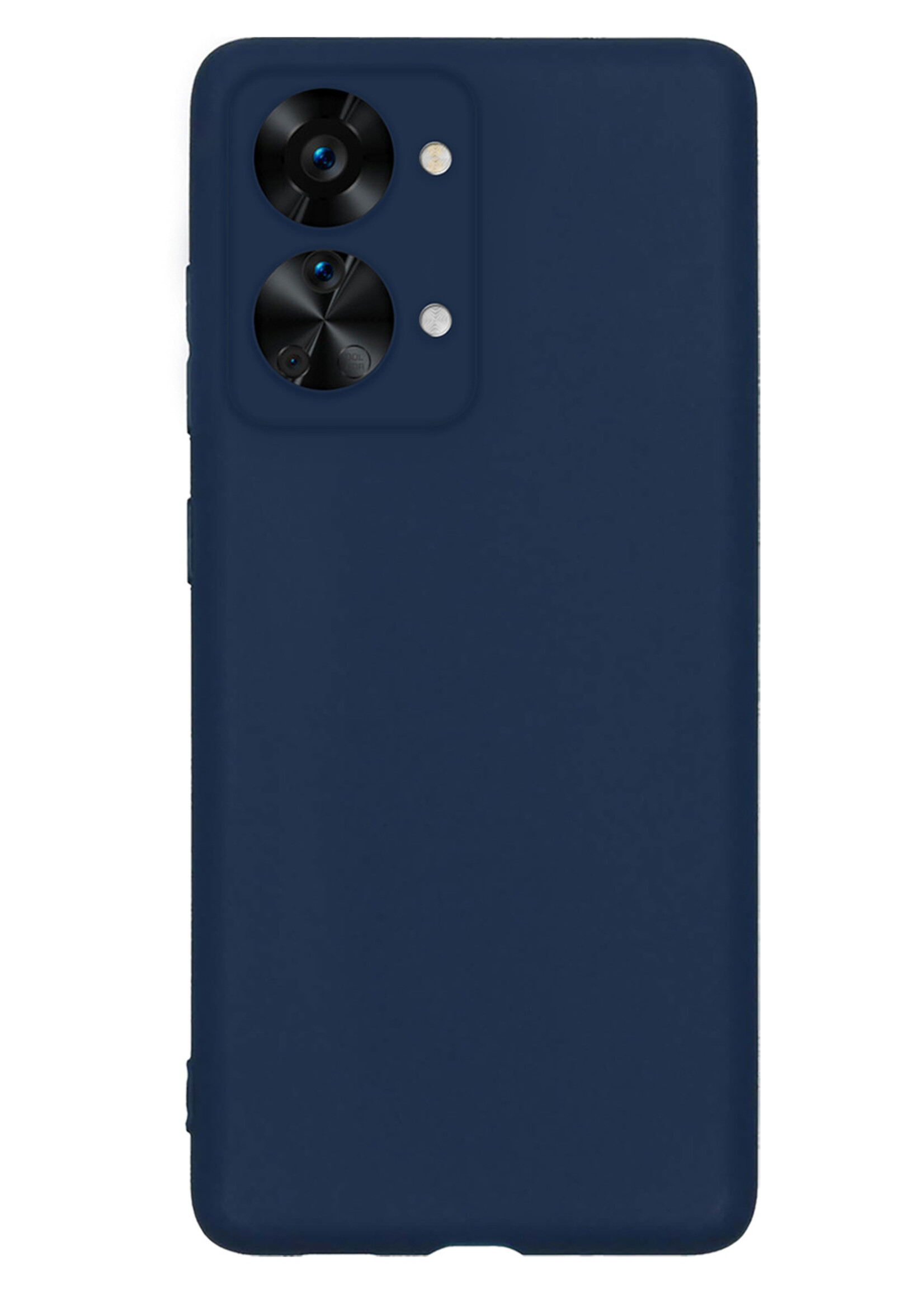 LUQ Hoesje Geschikt voor OnePlus Nord 2T Hoesje Siliconen Case - Hoes Geschikt voor OnePlus Nord 2T Hoes Siliconen - Donkerblauw - 2 Stuks