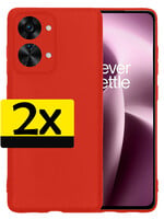 LUQ LUQ OnePlus Nord 2T Hoesje Siliconen - Rood - 2 PACK