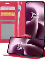 LUQ LUQ OnePlus Nord 2T Hoesje Bookcase - Donkerroze