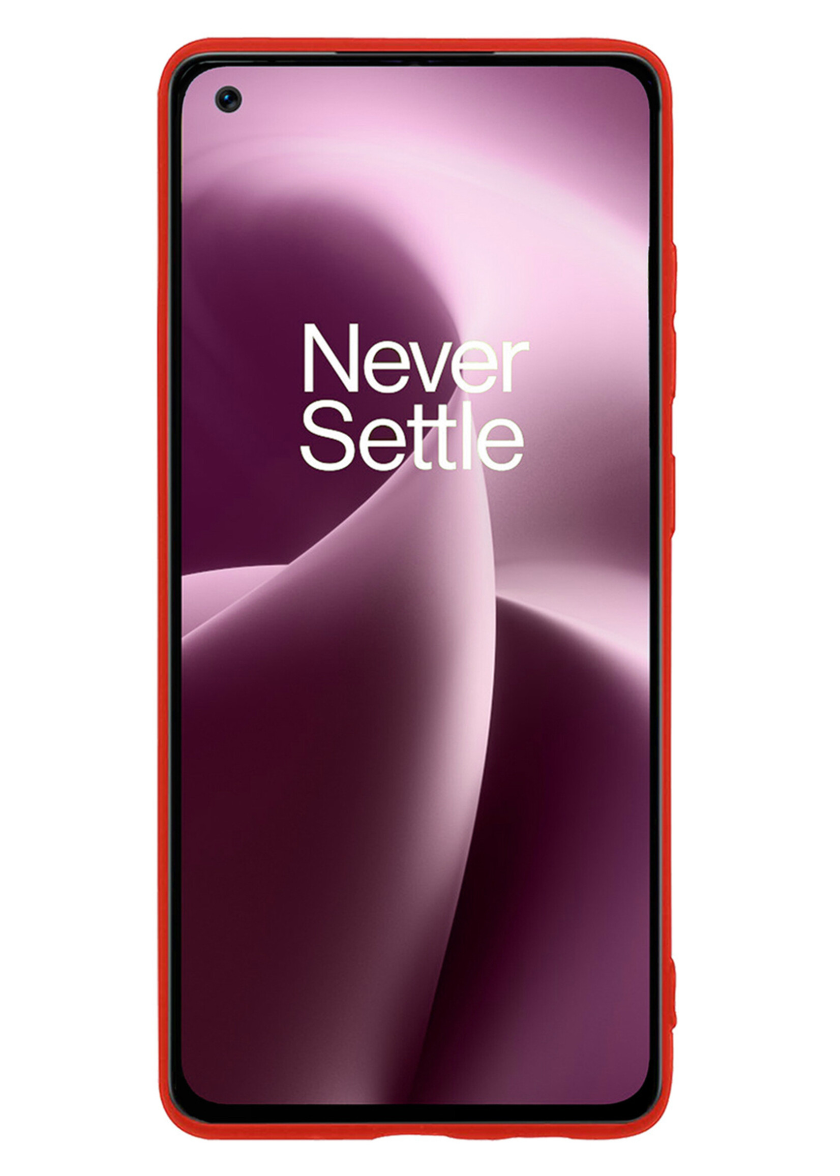 LUQ Hoesje Geschikt voor OnePlus Nord 2T Hoesje Siliconen Case Met Screenprotector - Hoes Geschikt voor OnePlus Nord 2T Hoes Siliconen - Rood