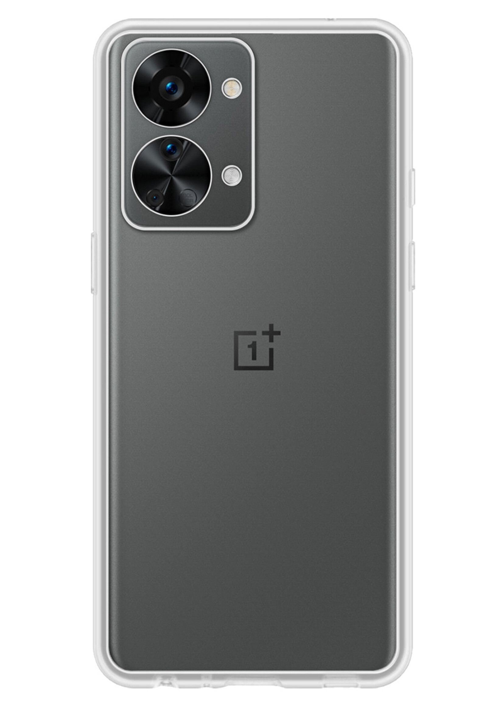 LUQ Hoesje Geschikt voor OnePlus Nord 2T Hoesje Siliconen Case Met Screenprotector - Hoes Geschikt voor OnePlus Nord 2T Hoes Siliconen - Transparant