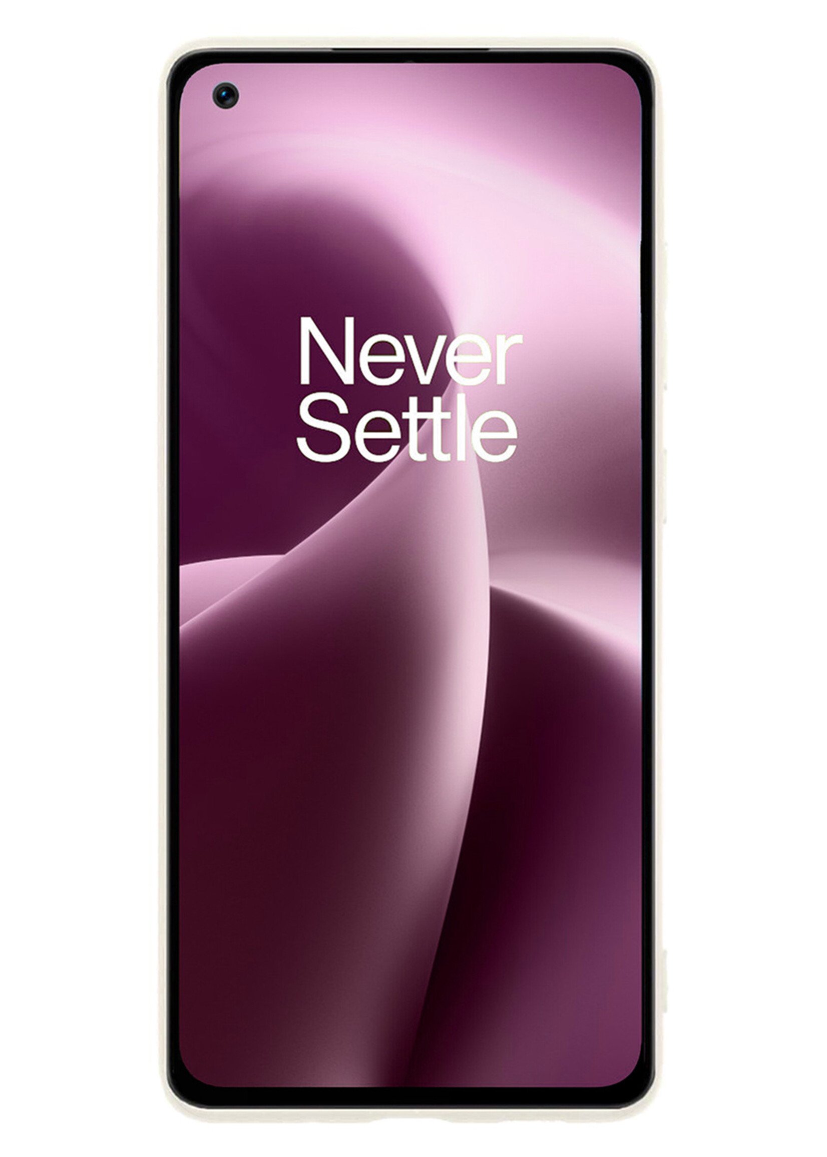 LUQ Hoesje Geschikt voor OnePlus Nord 2T Hoesje Siliconen Case Met Screenprotector - Hoes Geschikt voor OnePlus Nord 2T Hoes Siliconen - Wit