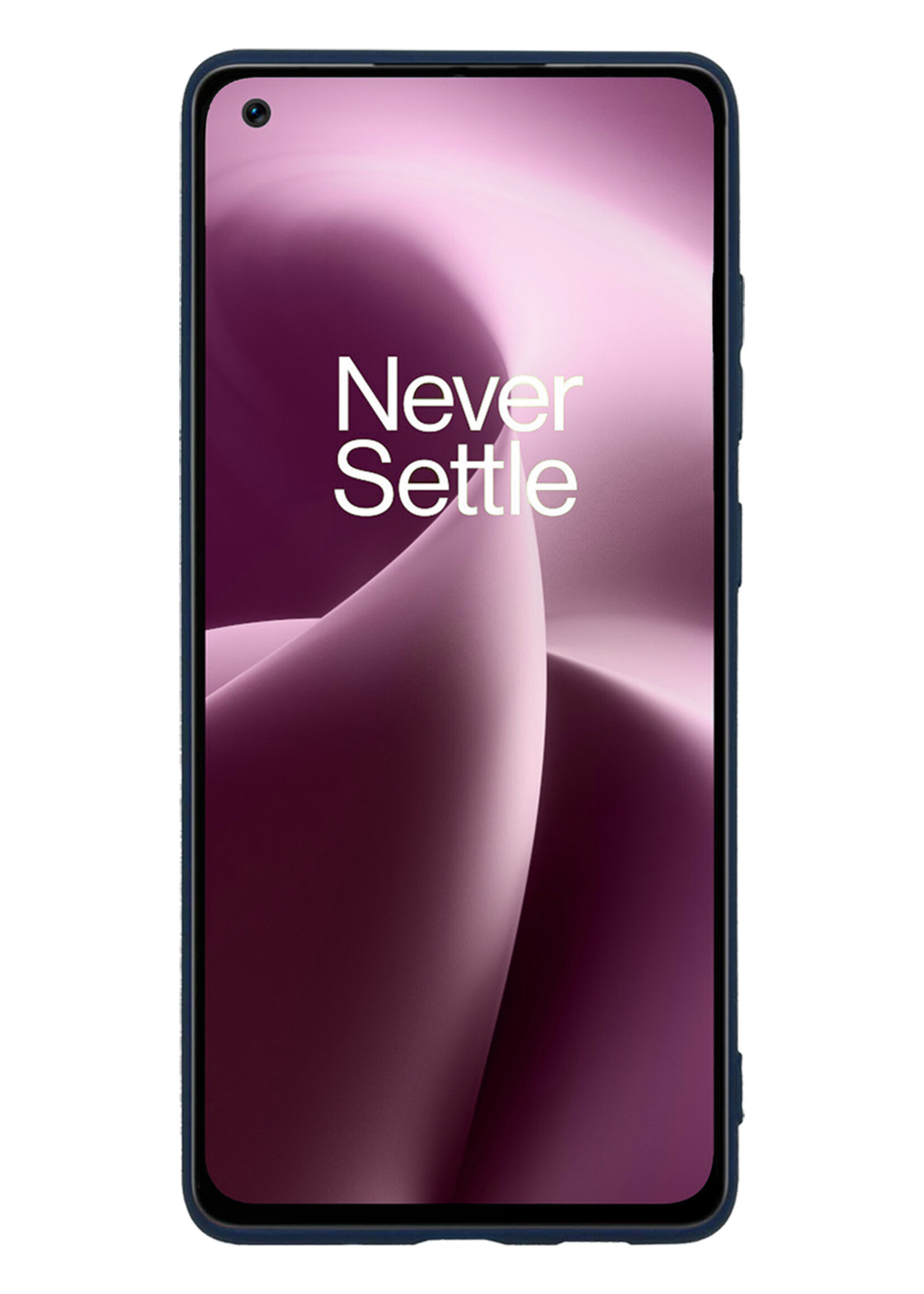 LUQ Hoesje Geschikt voor OnePlus Nord 2T Hoesje Siliconen Case Met 2x Screenprotector - Hoes Geschikt voor OnePlus Nord 2T Hoes Siliconen - Donkerblauw