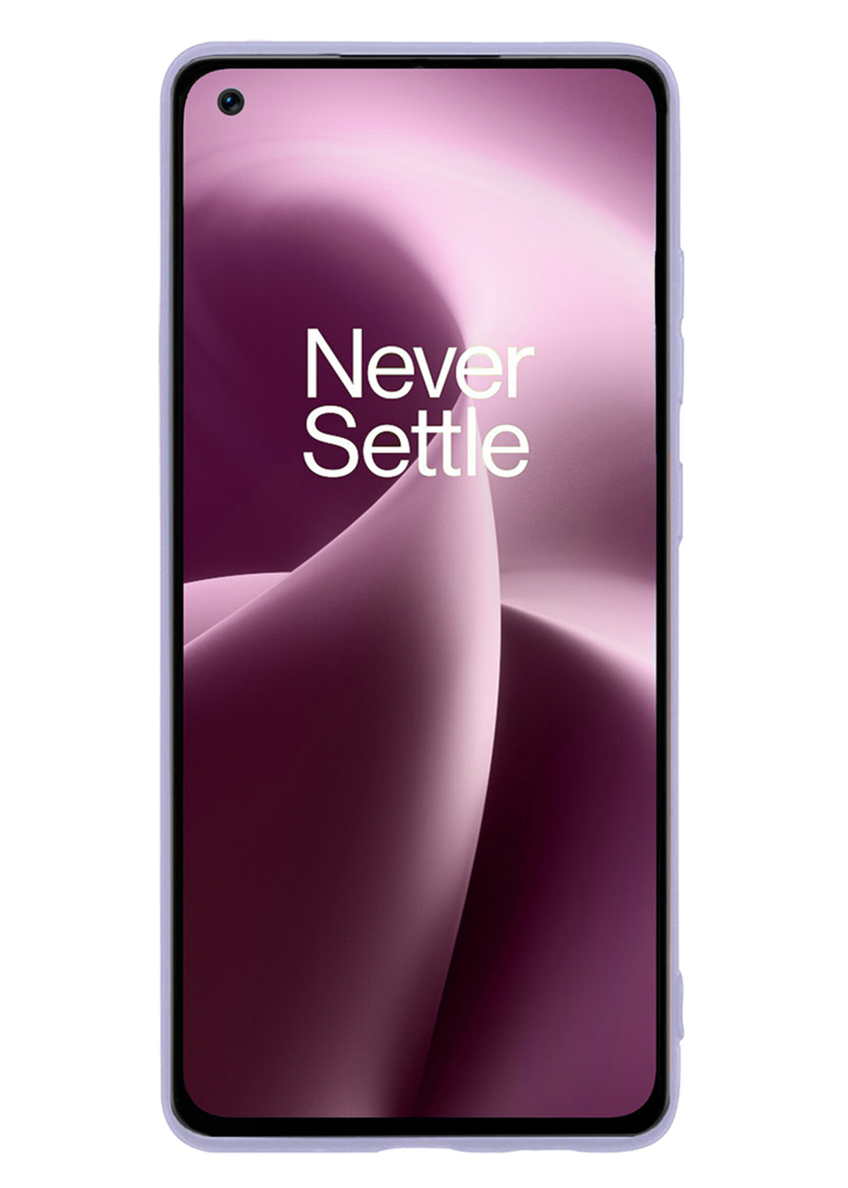 LUQ Hoesje Geschikt voor OnePlus Nord 2T Hoesje Siliconen Case Met 2x Screenprotector - Hoes Geschikt voor OnePlus Nord 2T Hoes Siliconen - Lila