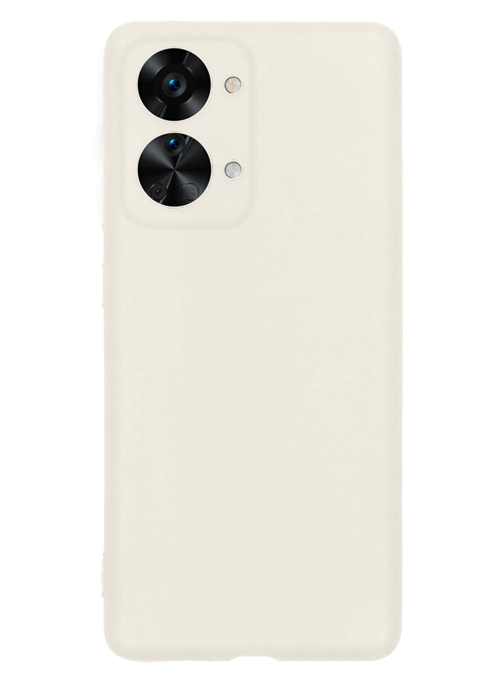 Hoesje Geschikt voor OnePlus Nord 2T Hoesje Siliconen Case Met 2x Screenprotector - Hoes Geschikt voor OnePlus Nord 2T Hoes Siliconen - Wit