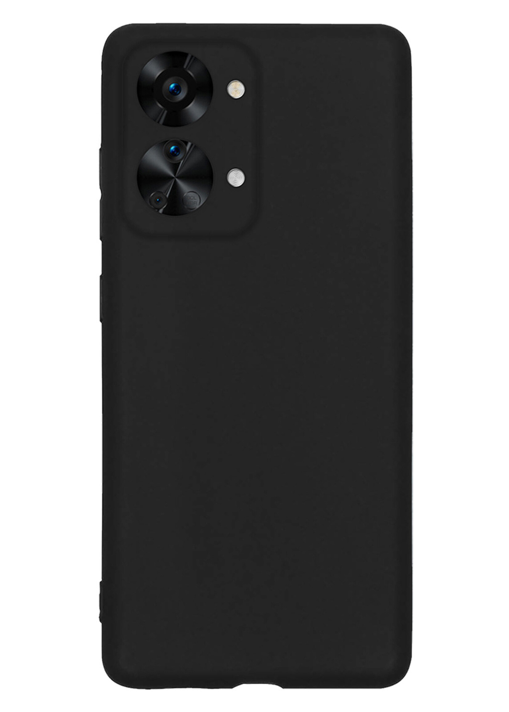 LUQ Hoesje Geschikt voor OnePlus Nord 2T Hoesje Siliconen Case Met 2x Screenprotector - Hoes Geschikt voor OnePlus Nord 2T Hoes Siliconen - Zwart