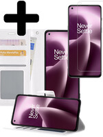 LUQ LUQ OnePlus Nord 2T Hoesje Bookcase Wit Met Screenprotector