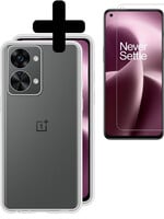 LUQ LUQ OnePlus Nord 2T Hoesje Siliconen Met Screenprotector - Transparant